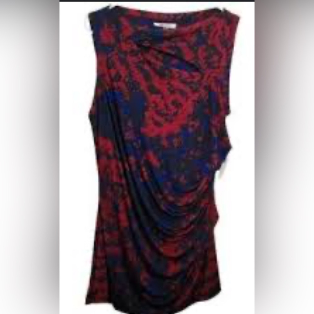 NWT DKNYC Blue and Red Asymmetrical Bodycon ColorBlock Dress Size M/Medium